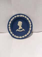 Wedgwood Jasperware portland blue trinket dish 1977 Queen Elizabeth II Jubilee picture