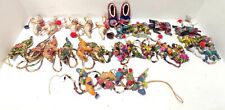 Vintage Christmas New Year Tree Lot of 6 Christmas Ropes Handmade Animals Dolls picture