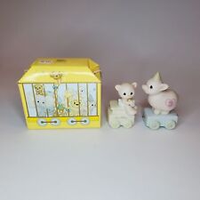 VINTAGE PRECIOUS MOMENTS BIRTHDAY CIRCUS TRAIN SERIES FOR BABY 3 LOT ENESCO 1991 picture