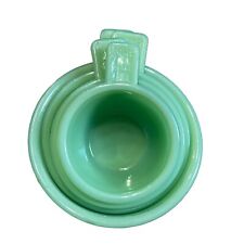 Glass Jadite Jadeite Green Tab Handled Measuring Cups Set Of 4 1/4 1/3 1/2 1 Cup picture
