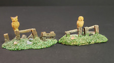 Lemax Spooky Town Halloween Village Old Rickety Fence 94975 Owls Split Rail picture