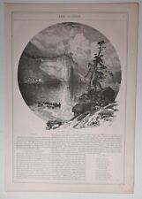 1873 Victorian Art Engraving, The Great Cave - T. Moran, Article About Critics picture