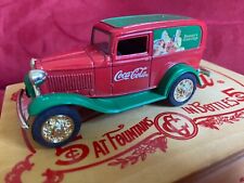 Coca Cola 1932 Ford Panel Truck Christmas Ertl 1996 Mint In Wooden Hinged Box picture