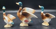 Vintage Japan Bone China Miniature Mallard Duck Family Bird Figurines Colorful picture
