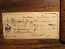 Antique Ephemera 1881 Receipt Document New Lisbon Ohio Payment For Headstones picture