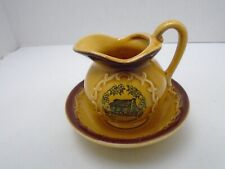 Vintage The Ozarks Mini Ceramic Pitcher Bowl/Basin Set mustard  golden yellow picture