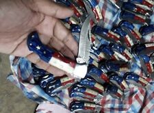 LOT OF 25 6.5 INCH CUSTOM DAMASCUS STEEL POCKET FOLDING KNIFE WSHEATH bv picture