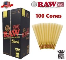 Authentic RAW Black King Size Pre-Rolled Cone 100 Pack & Fast Shipping US picture