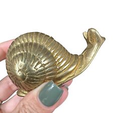 Vintage Solid Brass Small Lucky Snail Figurine MCM 3” picture