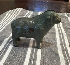 Antique Cast Iron Sheep Bank With Original Screw. Green Finish picture