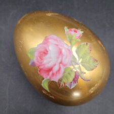 Vintage Fontanille Marraud FM Limoges Gold Porcelain Egg Trinket Box c.1930's picture