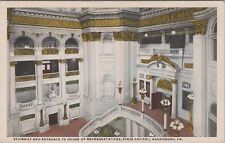 Stairway Entrance to House of Rep. State Capitol Harrisburg PA Postcard picture