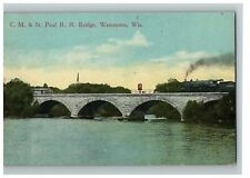 c.1913 Postcard Chicago MiL. & St. Paul R.R. Bridge Watertown Wisconsin Crossing picture