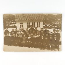 Norwegian School Children RPPC Postcard c1915 Norway Schoolhouse Class Art D1013 picture