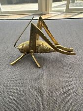 Vintage Solid Brass Grasshopper Figurine- Paperweight- 5.5” picture