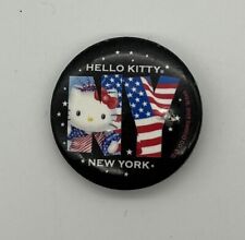 2002 Hello Kitty NY New York button pin back US American Flag picture