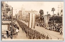 WW1 WWI Army Patriotic Parade San Antonio TX RPPC Real Photo Postcard c1917-18 picture