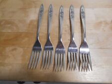 5 Oneida Community Stainless MY ROSE Pattern Dinner Forks 7041 picture