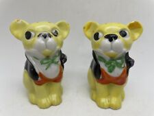 50s French Bulldogs In Tuxes (Bonzo)Salt And Pepper Shakers AA 13 picture