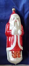 Vntg Christmas Ornament Santa W. Germany Large Mercury Glass Bellsnickle St Nick picture