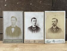 Antique Lot Of 3 Victorian Cabinet Cards Of Men Altoona/Pittsburg/Leechburg PA picture