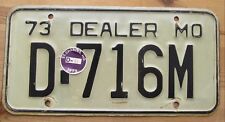 Missouri 1973 ST. CHARLES DEALER License Plate NICE QUALITY # D-716M picture