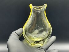1960's Bohemian Czech Yellow Glass Vase Zelezny Brod Sklo Miloslav Klinger 5