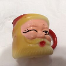 VINTAGE PLASTIC/CELLULOID SANTA CUP HEIGHT 1.5 INCH/WIDTH 2.5 INCH/ HONG KONG picture