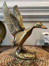 Brass Duck Goose Vintage MCM Decor Wings Extended Korea picture