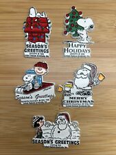 Vintage Peanuts Snoopy Charlie Brown Christmas Cartoon Rubber Fridge Magnet Lot picture