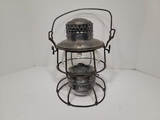Vintage Armspear ERIE Railroad lantern, Chesapeake and Ohio Railway etched globe picture