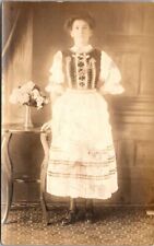 RPPC Woman in Ornate Dress Picture Antique Postcard B22 picture