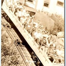1935 Colorado Springs CO RPPC Manitou Incline Railway Real Photo Postcard A173 picture