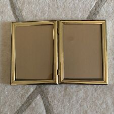 Vintage Brass Frame 5” X7” Opening Bifold Double Picture Frame MCM picture