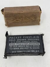 WWII/2 US Small Field Brown First-Aid Dressing black NOS. picture