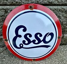 Vintage Esso Gasoline Porcelain Sign - Gas Service Station Filling Station Sign picture