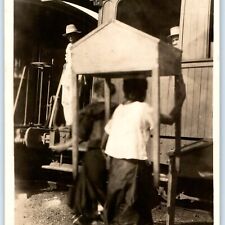 c1910s Philippines RPPC Women Haul Passenger Train Real Photo Railroad WWI A161 picture