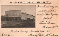 Hastings New York Hotel Tourot Party Orchestra Thanksgiving Postcard 1907 picture