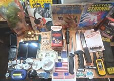 Junk Drawer Lot 8 Knives Coins Phones Comics Novelties Collectibles Tank + More picture