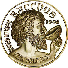 1975 Bacchus Gold Plated Silver .999 Mardi Gras Doubloon picture