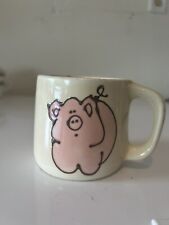 Vintage Handmade Stoneware Pottery Pig Mug picture