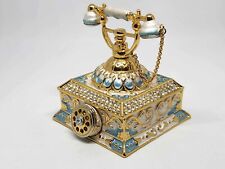 Miniature Victorian Old Fashioned Telephone Trinket Box with Crystals picture