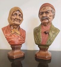 Vintage Holland Mold Ceramic Bust Of Old Salty Dog & Old Sea Hag Stunning Retro picture