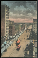 Older Main Street View Oklahoma City OK Streetcars Historic Vintage Postcard picture
