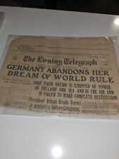 Old Newspaper: 11-11-1918 Germany abandons her Dream... picture