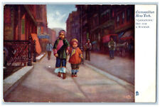 c1905 Two Kid Girls Chinatown Cosmopolitan New York Oilette Tuck Art Postcard picture