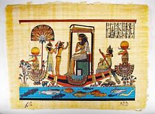 Painting on Papyrus:  On the Nile, hand-colored, SIGNED picture
