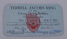 1964 CIRCUS MODEL BUILDERS MEMBERSHIP CARD, TERRELL JACOBS RING picture