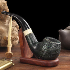 Classic Solid Wood White Circle Green Pipe Handmade Solid Wood Vintage Pipes picture