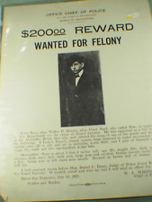 Original 1913 San Francisco Police Wanted Reward Poster picture